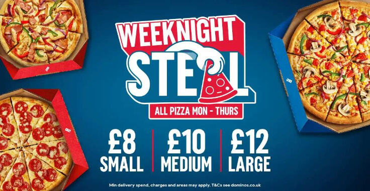 Weeknight Steal - All Pizza (Mon - Thur) - £8 small, £10 medium, £12 large