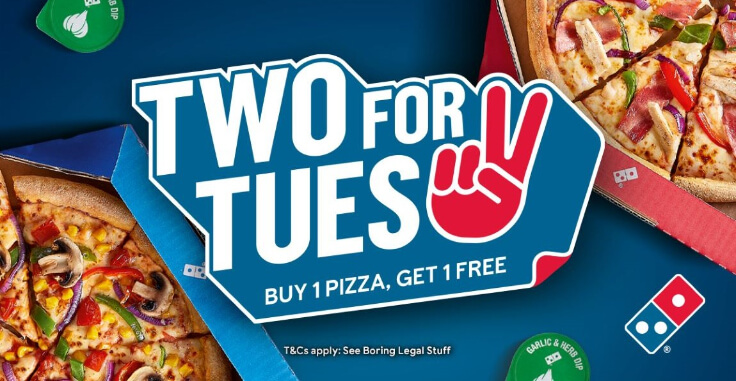 Two for Tuesday - Buy 1 Pizza, Get 1 Free